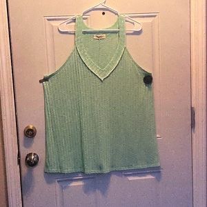 Haptics lightweight sweater tank v neck size 1x NWOT Heather mint green